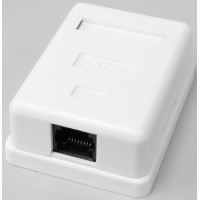 Розетка в сборе Pleolan 1х RJ45, UTP, cat. 6, внешняя, цвет белый Розетка в сборе Pleolan 1х RJ45, UTP, cat. 6, внешняя, цвет белый