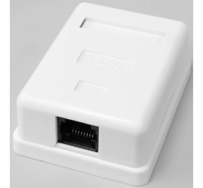 Розетка 1х RJ45, UTP, cat. 6, зовнішня, біла