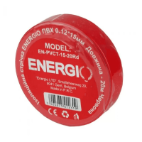 Изолента ENERGIO ПВХ 0.13*15мм 20м красная Изолента ENERGIO ПВХ 0.13*15мм 20м красная