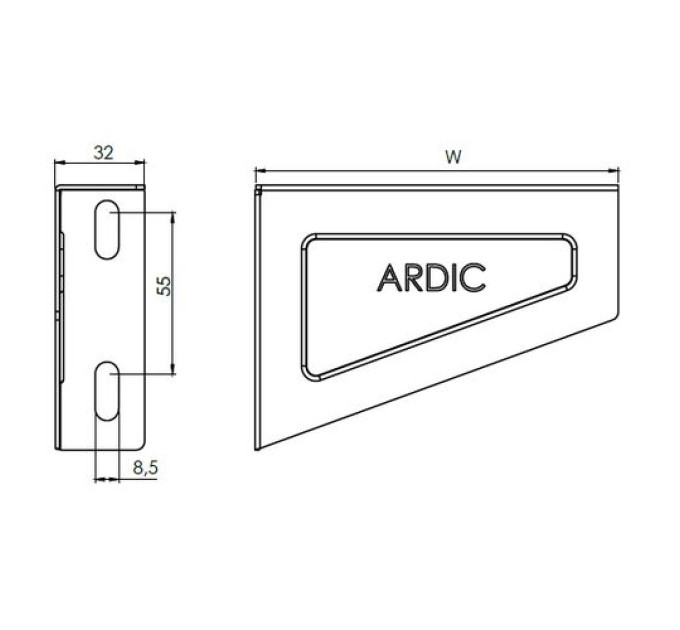 Консоль настінна 210 мм для лотка ARDIC A6-20