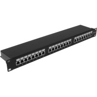 Патч-панель Pleolan 19’’ 1U 24 порта STP, cat. 5e, RJ45 (8P8C)