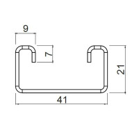 Профиль C-тип 41х21мм ARDIC, толщ.2,50мм, 3000мм, оцинк., ACD-41-21-25