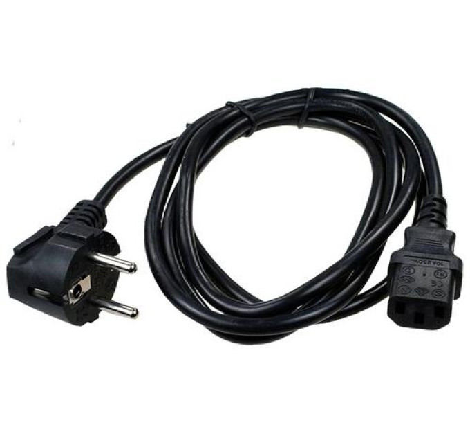 Шнур (кабель) живлення с заземл. IEC 60320 C13/EU-Schuko, 10/230В (3х1,5), довжина 3м