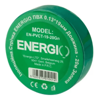 Изолента ENERGIO ПВХ 0.13*19мм 20м зеленая Изолента ENERGIO ПВХ 0.13*19мм 20м зеленая