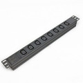 Силовой блок Kingda 19’’ 1U 8xIEC 60320 С13 10А, без шнура, вход IEC320 C14, индикатор , цвет черный