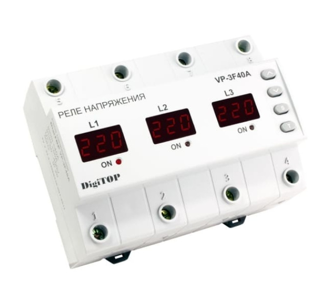 Реле напряжения DigiTOP VP-3F40A 40А трехфазное