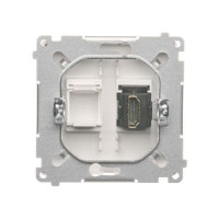 Розетка 1xHDMI BASIC, белая, без рамки, KONTAKT-SIMON