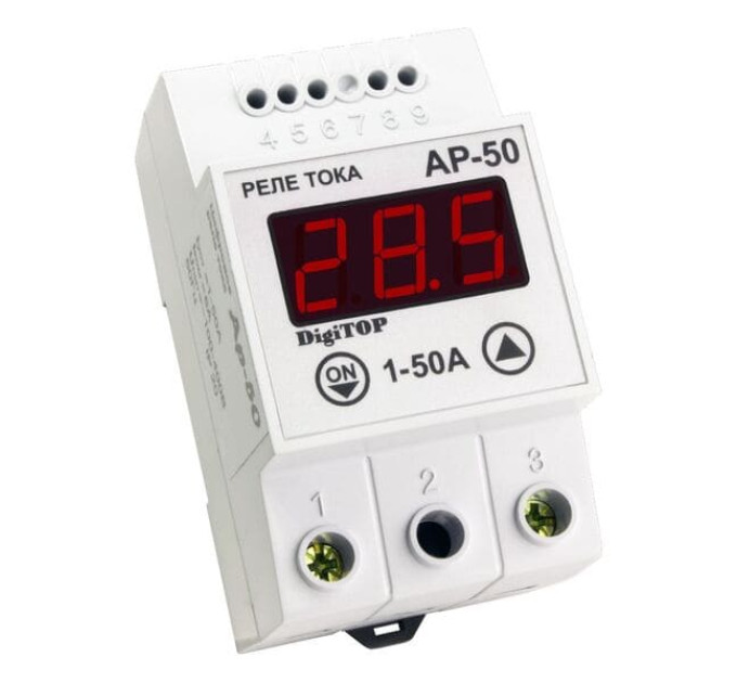 Реле тока DigiTOP AP-50A контроль 1...50A реле 6А