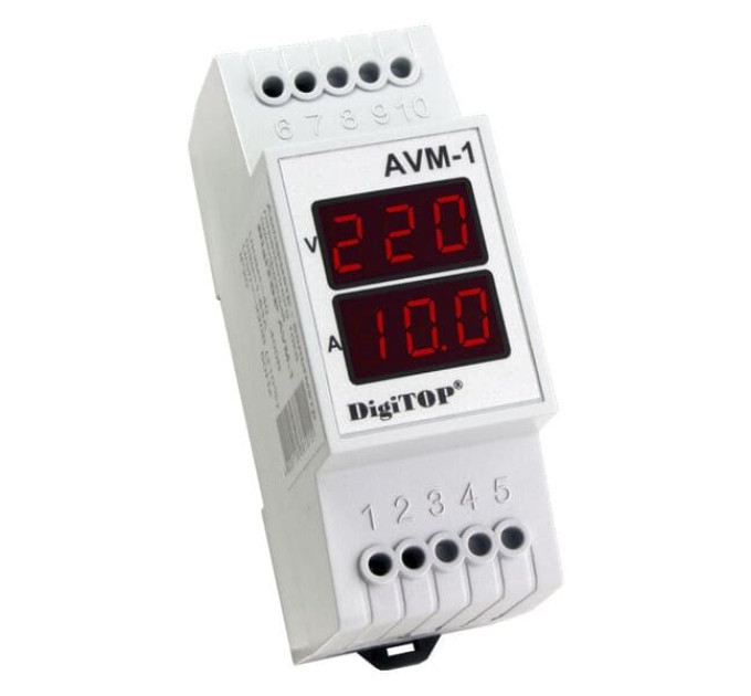 Амперметр-вольтмет DigiTOP AVM-1 однофазний,на DIN рейку