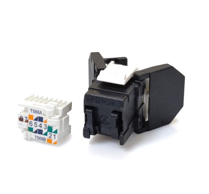 Модуль Corning E100 UTP, RJ45, cat. 6, toolless SL чорний