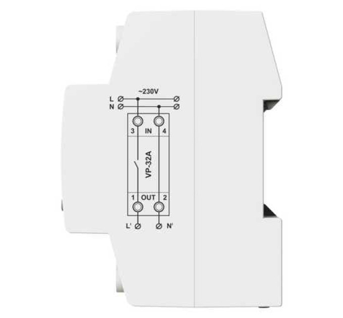 Реле напруги DigiTOP VP-40A M2R 40А 2DIN однофазне, термозахист