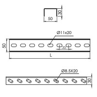 Профиль 50х30 мм ARDIC, толщ. 2мм, 1200мм, A3-100-20-1190