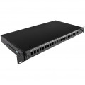 Патч-панель ВО 24 порта SC simplex/LC duplex, пустая, 2xPG13.5+2xPG16, 19’’ 1U, цвет черный, Украина