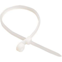 Кабельна стяжка з кільцем 110х3.6мм, (100шт) UV-стійка, ТТ біла