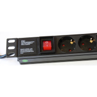 Силовой блок Pleolan 19’’ 1U 8xShuko 16А, шнур питания 1.8м Shuko, включатель, цвет черный Силовой блок Pleolan 19’’ 1U 8xShuko 16А, шнур питания 1.8м Shuko, включатель, цвет черный
