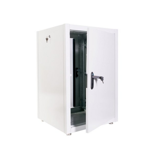 Шкаф телекоммуникационный напольный ЭКОНОМ 18U (600x600) дверь стекло, сзади дверь металл