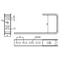 Кронштейн гнутый 210мм, настенно-потолочный/для С-профиля, толщ. 2,00 мм ARDIC A8-20
