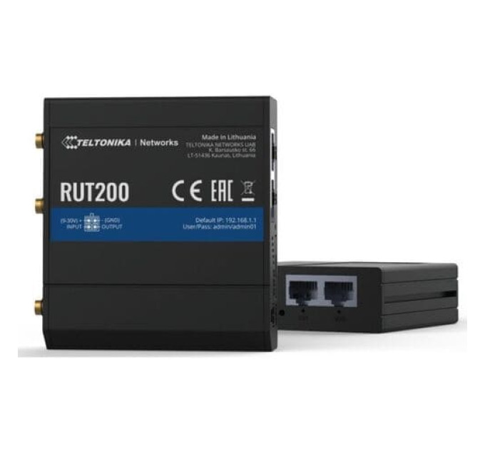 RUT200 Промышленный сотовый маршрутизатор 4G LTE, Wi-Fi Teltonika