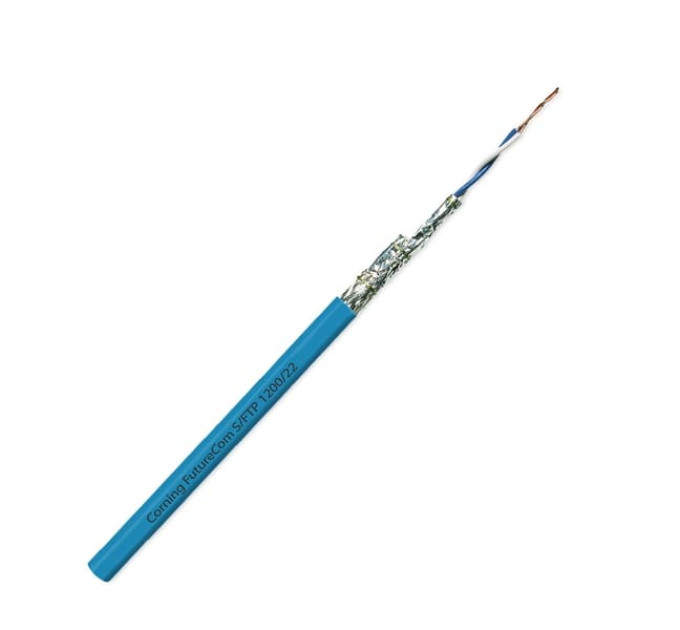 Кабель витая пара Corning S/FTP кат. 7А 1200/22s 4P FutureCom, LSZH, FRNC (Dca), синий, 1000 м