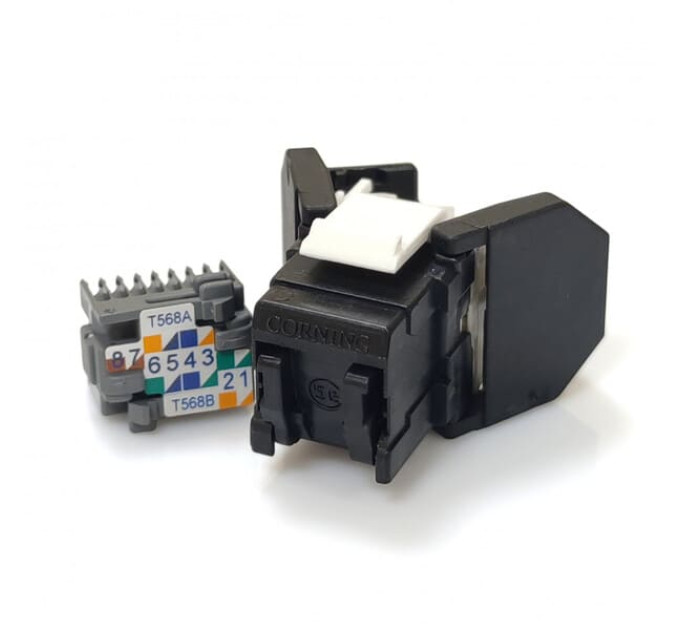 Модуль Corning E100 UTP, RJ45, cat. 5e, toolless SL черный