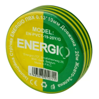 Изолента ENERGIO ПВХ 0.13*19мм 20м желто-зеленая Изолента ENERGIO ПВХ 0.13*19мм 20м желто-зеленая