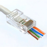 Коннектор UTP RJ45 кат. 6 со сквозными отверстиям Коннектор UTP RJ45 кат. 6 со сквозными отверстиям