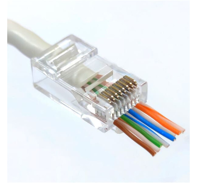 Коннектор UTP RJ45 кат. 6 со сквозными отверстиям