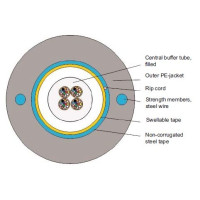 ВО кабель внеш.,A-D(ZM)(SG)2Y 12E9 OS2, монотуб, ст.броня, 2 ст.элем., Gel-Filled Corning