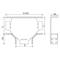 Т-відвід горизонтальний лотка ARDIC 400х100мм, оцинкований