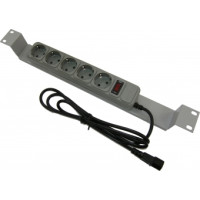 Мережевий блок Pleolan 19’’ 1U 5xShuko 10А, кабель живлення 4.5м, IEC320 C14