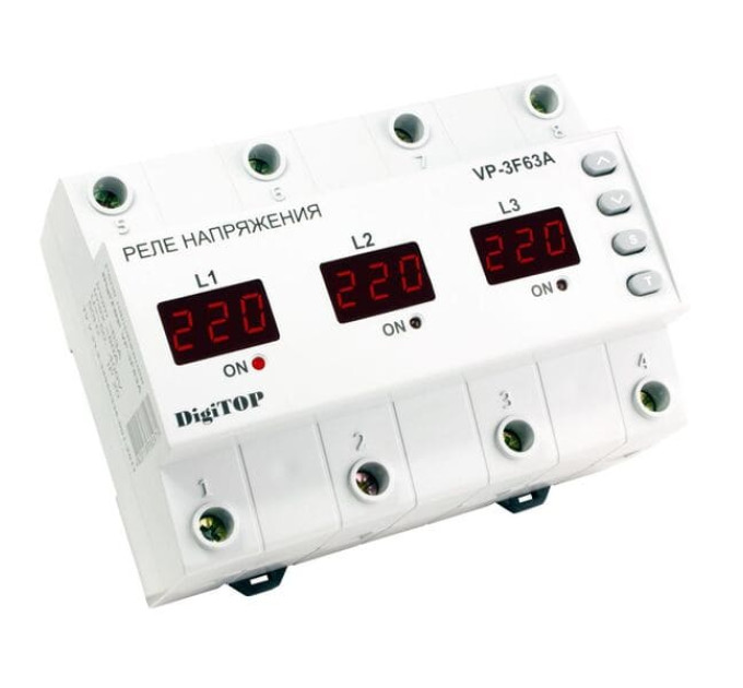 Реле напряжения DigiTOP VP-3F63A 63А трехфазное