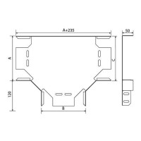 Т-відвід горизонтальний лотка ARDIC 400х50мм, оцинкований