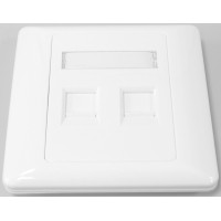 Корпус розетки Pleolan 86х86мм 2 порта, внутренняя со шторкой, цвет белый Корпус розетки Pleolan 86х86мм 2 порта, внутренняя со шторкой, цвет белый