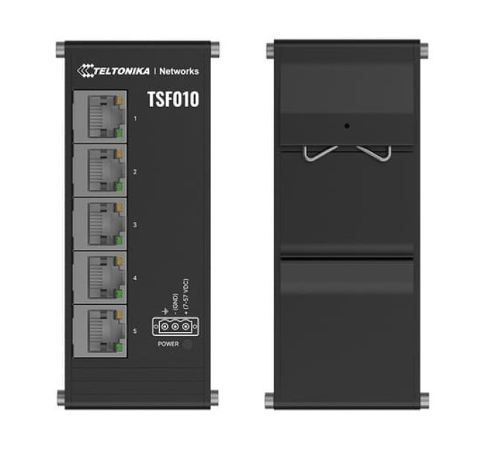 TSF010 5х100Mb Промисловий міні комутатор на DIN-рейку Teltonika