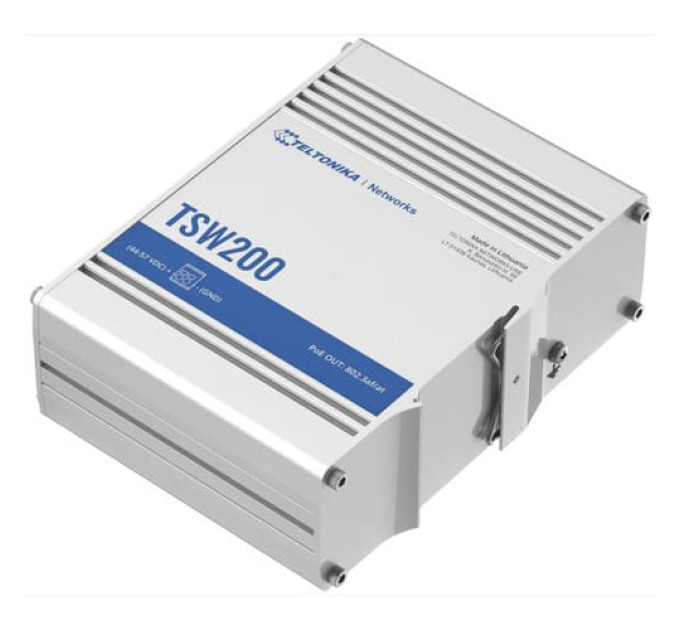 TSW200 8х1000Mb Промышленный PoE+ SFP коммутатор на DIN-рейку Teltonika