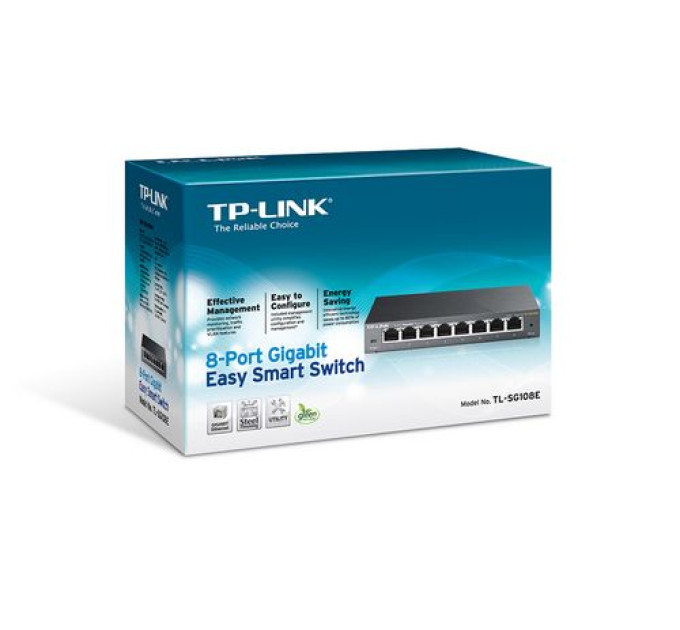 Коммутатор Smart TP-Link TL-SG108E, 8х1000Base-Т, металл