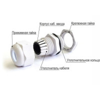 Кабельный ввод PG9 Ø4-8мм IP68 TT серый