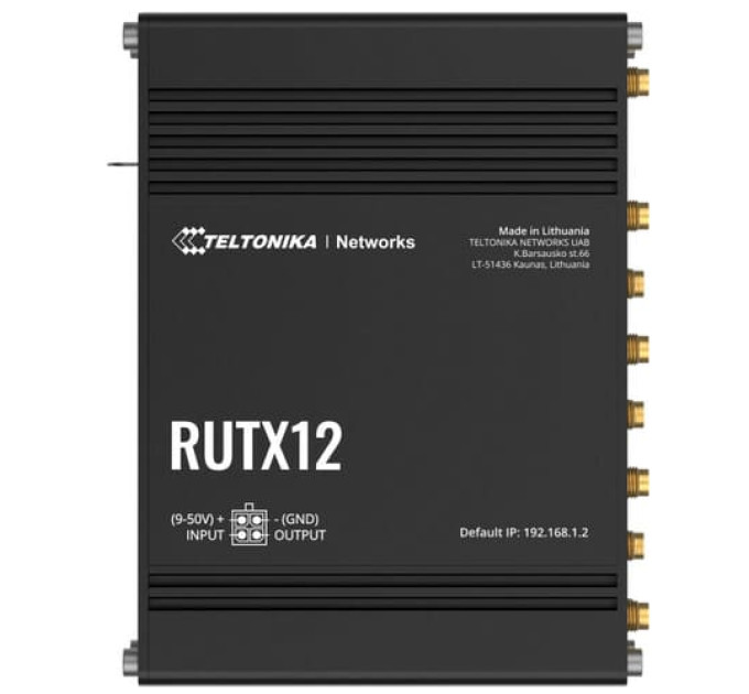 RUTX12 Промисловий стільниковий маршрутизатор 2x LTE, DB WI-FI, BT Teltonika