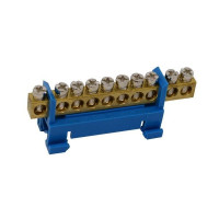 Шина нулевая ENERGIO на DIN-рейку 10 отв.