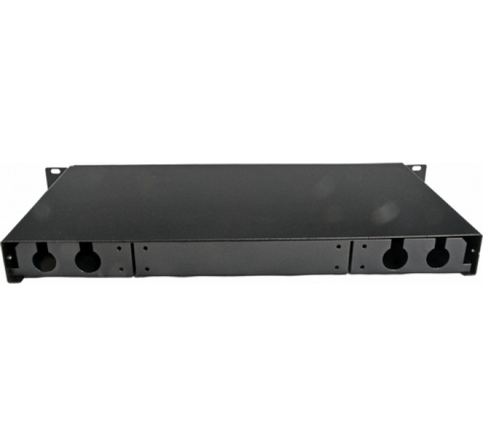 Патч-панель ВО 24 порта SC simplex/LC duplex, пустая, 2xPG13.5+2xPG16, 19’’ 1U, цвет черный, Украина