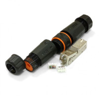 Соединитель STP кат. 6a IP68 безинструментный для витой пары Соединитель STP кат. 6a IP68 безинструментный для витой пары