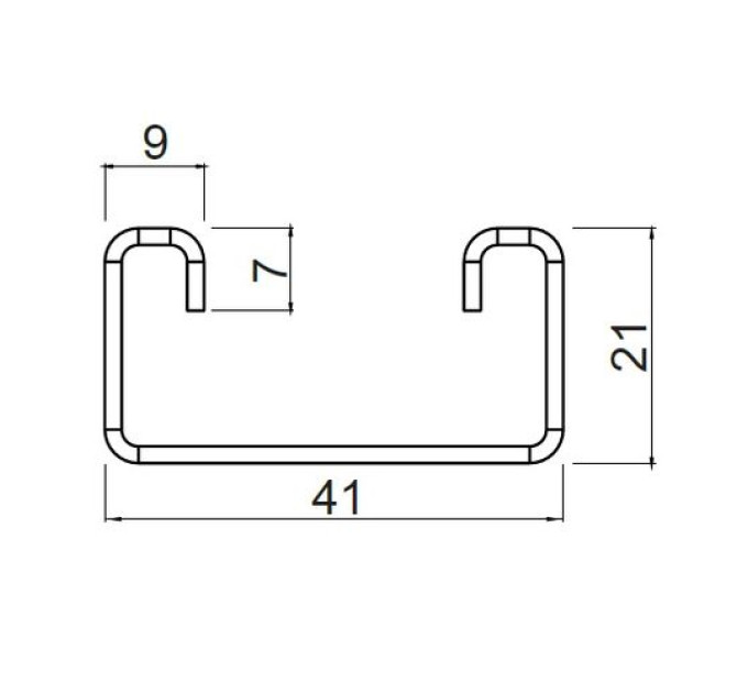 Профиль C-тип 41х21мм ARDIC, толщ.1,50мм, 2000мм, оцинк., ACD-41-21-15-2m