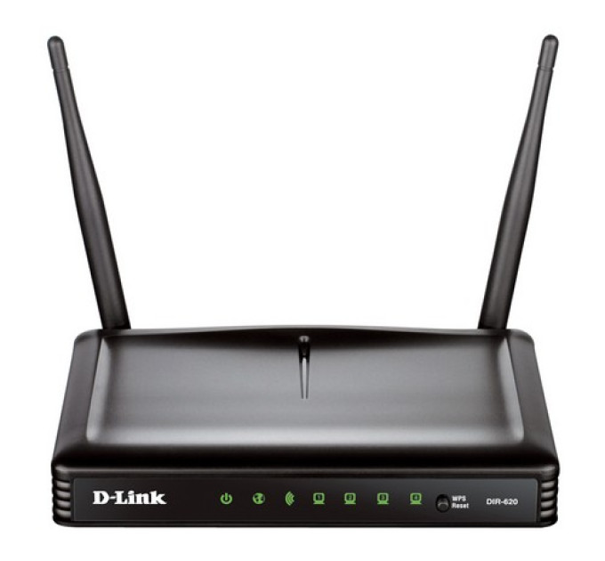 Маршрутизатор Wi-Fi D-Link DIR-620/B, 802.11 b/n/g (2.4Ггц,300Mbps), 4х10/100BASE-TX, USB 2.0