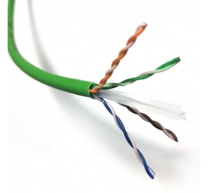 Кабель витая пара Corning U/UTP cat. 6, LSZH, 500м, 4 пары зеленый