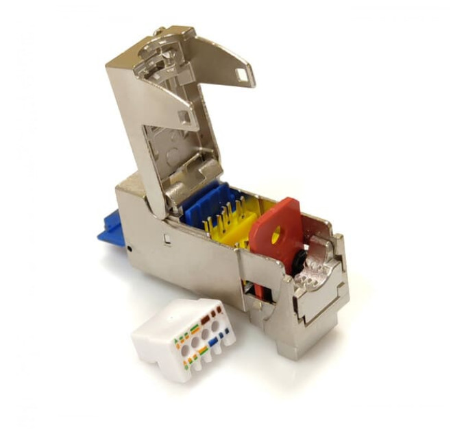 Модуль Corning XS500 STP, RJ45, cat. 6a, toolless, Keystone зі шторкою