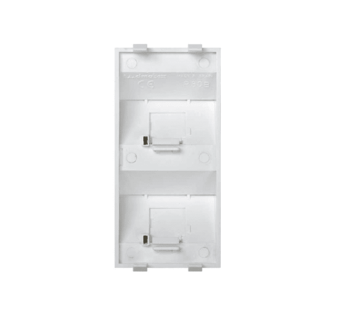 Адаптер CIMA для 2xRJ45 кутовий зі шторками, білий