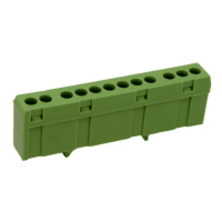 Шина нулевая изолированная ENERGIO на DIN-рейку 12 отв. зеленая