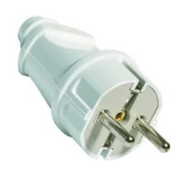 Вилка побутова ENERGIO 16А пряма з/к біла Вилка побутова ENERGIO 16А пряма з/к біла