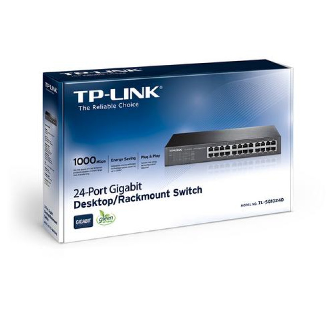 Комутатор некерований TP-Link 24х1000Base-Т, 19' (TL-SG1024D)
