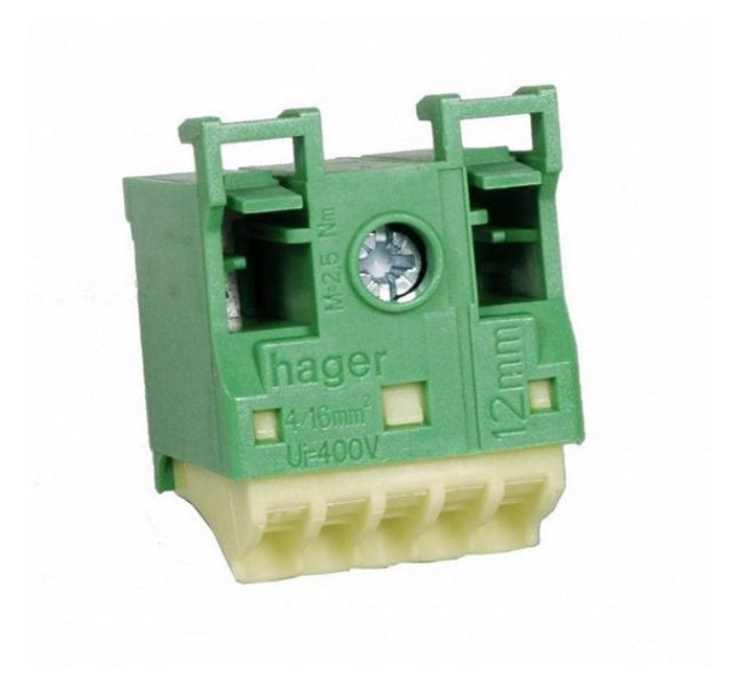 QuickConnect PE-клемма 1x16мм²+5x4мм² ширина 30мм, Hager